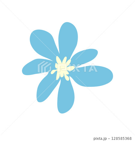 Wild and garden flowers, leaves. Modern vector botanical illustrations in trendy bright colors on white background. hand drawn floral design elements 128585368
