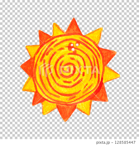 Sun, bright, cartoon. Watercolor illustration hand drawn. Drawing for postcards, stickers, print. Children, holiday, Maslenitsa, decoration, party, summer, fairy tale Sun, bright, cartoon. Watercolor illustration hand drawn. Drawing for postcards, stickers, print. Children, holiday, Maslenitsa, decoration, party, summer, fairy tale 128585447
