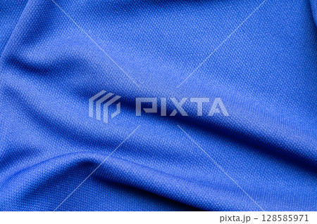 Blue sports clothing fabric football shirt jersey texture 128585971