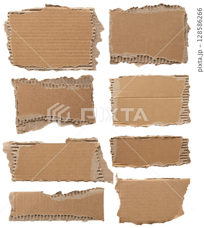 Brown Cardboard paper piece isolated on white background 128586266