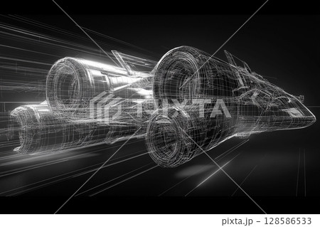 Futuristic Semi-Truck Design Showcases Sleek Lines and Dynamic Energy. Generative AI 128586533