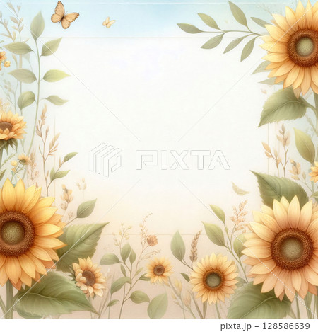 透明感ある水彩の夏デザイン 128586639