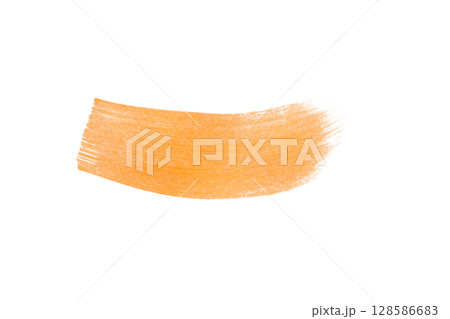 Orange brush stroke isolated on white background 128586683