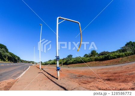 Water Supply Station Pipe Tanker Vehicles 128586772