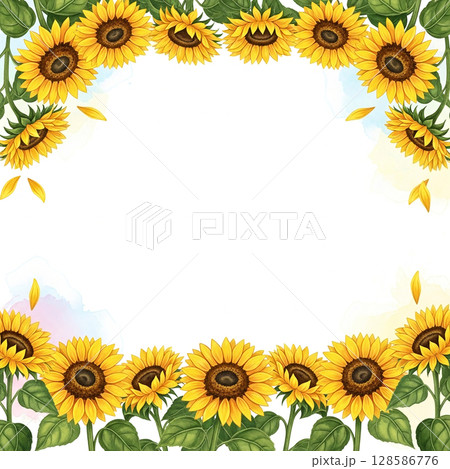 夏の陽気を感じる花のイラスト 128586776