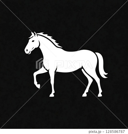 ピクトグラム 馬のシルエット / Pictogram Silhouette of a horse ピクトグラム 馬のシルエット / Pictogram Silhouette of a horse 128586787
