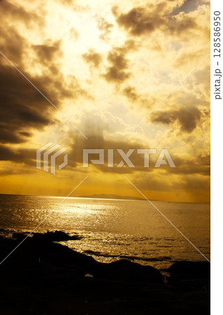 南房総の風景 野島崎の夕暮れ 南房総の風景 野島崎の夕暮れ 128586950