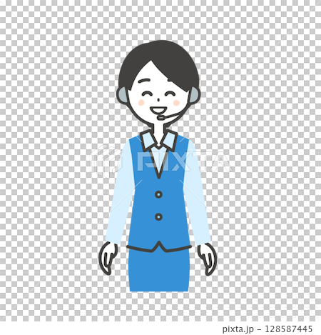 身穿制服的微笑女操作員插圖 身穿制服的微笑女操作員插圖 128587445