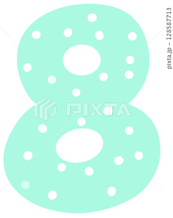 Blue number zero to nine in white dot 128587713