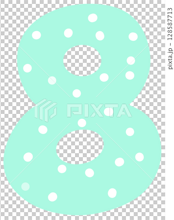 Blue number zero to nine in white dot 128587713