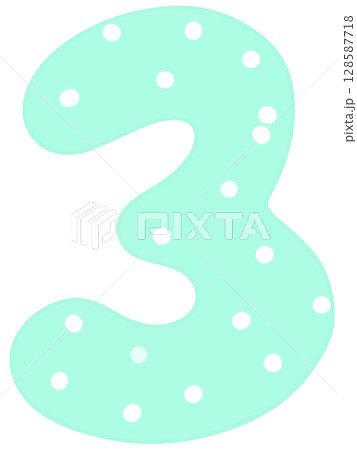 Blue number zero to nine in white dot 128587718