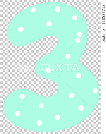 Blue number zero to nine in white dot 128587718