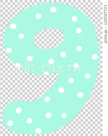 Blue number zero to nine in white dot 128587721