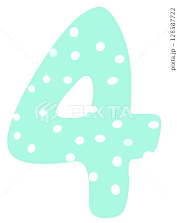 Blue number zero to nine in white dot 128587722