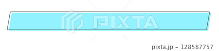 横に長い角丸の水色の平行四辺形の線画アイコン - シンプルでおしゃれな目立つフレーム･あしらい 128587757