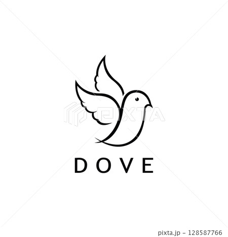 Creative Design of Flying Dove Logo as a Symbol of Peace Creative Design of Flying Dove Logo as a Symbol of Peace 128587766