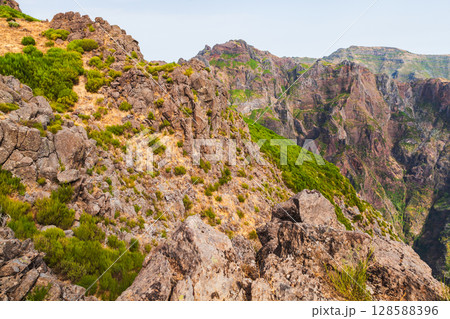A breathtaking mountain view taken at Pico do Arieiro, Madeira Island, Portugal 128588396