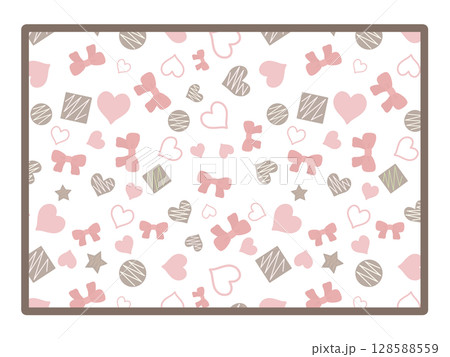 バレンタインの四角形のフレーム バレンタインの四角形のフレーム 128588559