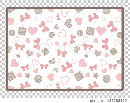 バレンタインの四角形のフレーム バレンタインの四角形のフレーム 128588559