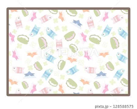 こどもの日の四角形のフレーム 128588575