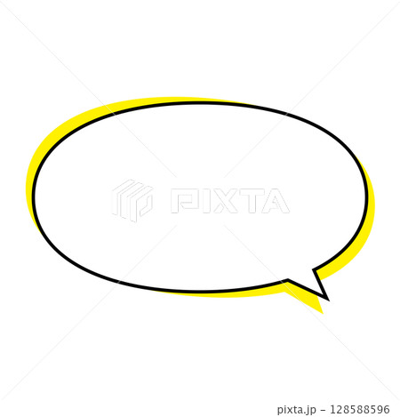 シンプルな吹き出しのイラスト　横長　楕円形 128588596