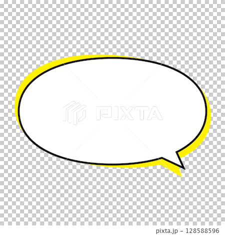 シンプルな吹き出しのイラスト　横長　楕円形 128588596