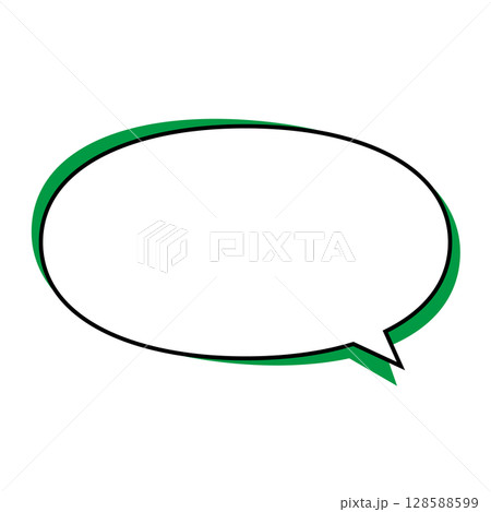 シンプルな吹き出しのイラスト　横長　楕円形 128588599