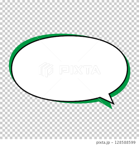 シンプルな吹き出しのイラスト　横長　楕円形 128588599