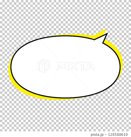 シンプルな吹き出しのイラスト　横長　楕円形 128588610