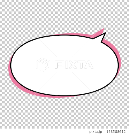 シンプルな吹き出しのイラスト　横長　楕円形 128588612