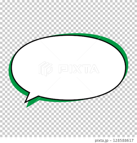 シンプルな吹き出しのイラスト　横長　楕円形 128588617
