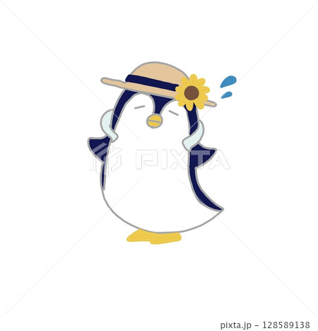麦わら帽子をかぶったペンギンのイラスト 麦わら帽子をかぶったペンギンのイラスト 128589138
