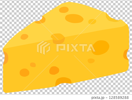 穴の空いたチーズのイラスト ベクター素材 128589288