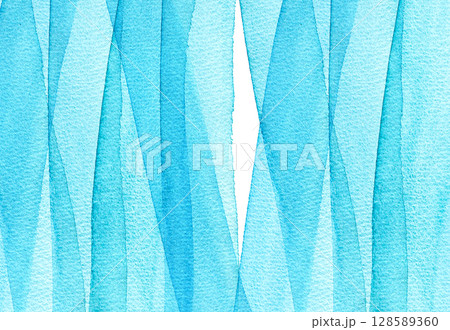 美しく重なり合った波のような水彩の背景素材 128589360