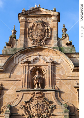 Historical architecture detail at Salamanca Cathedral in Spain 128589536