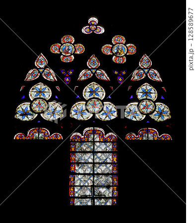 Stained glass brightens Carcassonne cathedral's interior Stained glass brightens Carcassonne cathedral's interior 128589677