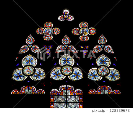 Stained glass brightens Carcassonne cathedral's interior Stained glass brightens Carcassonne cathedral's interior 128589678