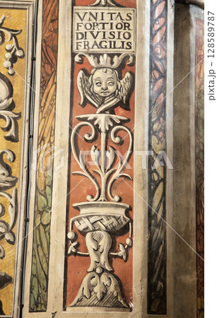 Sainte-Secile cathedral interior featuring frescoes imitating carvings in Albi, France Sainte-Secile cathedral interior featuring frescoes imitating carvings in Albi, France 128589787