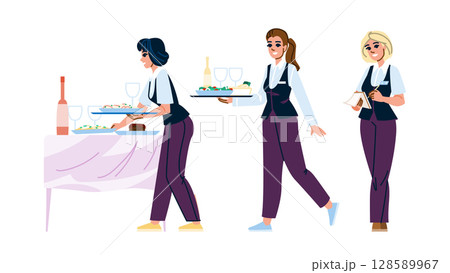 hospitality waitress woman vector 128589967