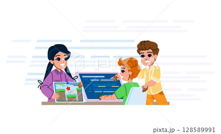 robots programming coding hobby kid vector 128589991