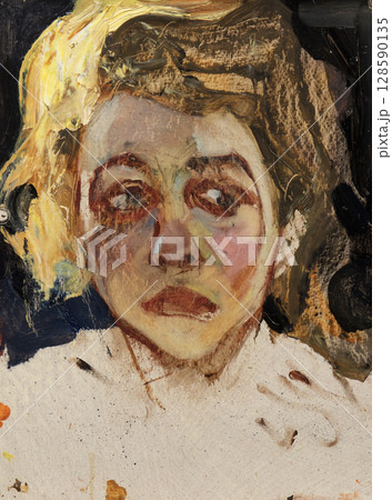 oil painting, portrait, handmade drawing 128590135