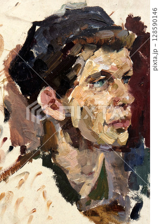 oil painting, portrait, handmade drawing 128590146