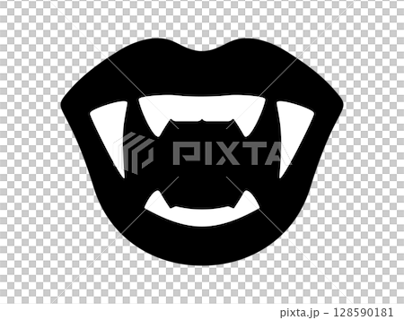 Vampire mouth icon monotone Vampire mouth icon monotone 128590181