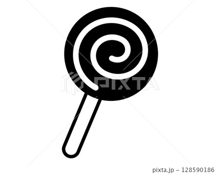 棒付きキャンディのアイコン モノトーン 棒付きキャンディのアイコン モノトーン 128590186