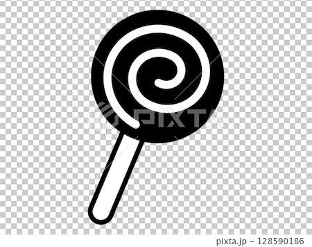 棒付きキャンディのアイコン モノトーン 棒付きキャンディのアイコン モノトーン 128590186