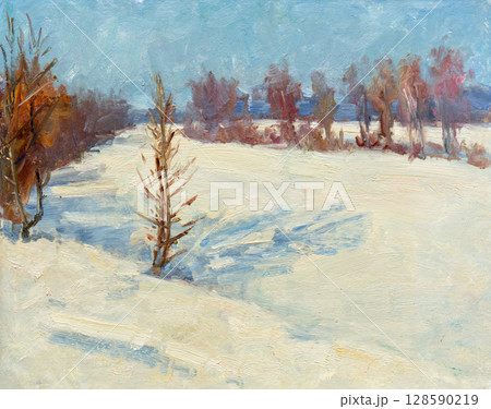 landscape, picture of nature, oil painting, handmade drawing landscape, picture of nature, oil painting, handmade drawing 128590219