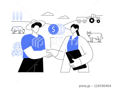 Beginning farmers and ranchers loans isolated cartoon vector illustrations. Beginning farmers and ranchers loans isolated cartoon vector illustrations. 128590464