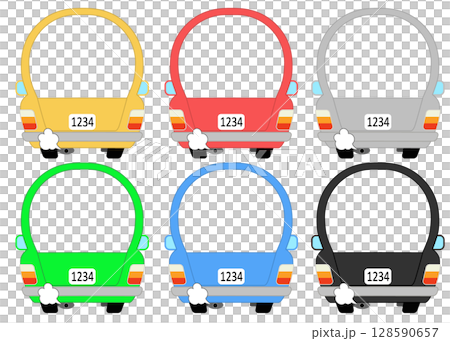 リアウィンドウの大きい自動車フレーム リアウィンドウの大きい自動車フレーム 128590657
