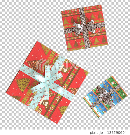 Christmas decorations, New Year's decor, isolate on a transparent background, 3D illustration, cg render Christmas decorations, New Year's decor, isolate on a transparent background, 3D illustration, cg render 128590694