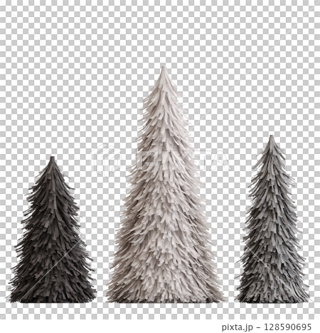Christmas decorations, New Year's decor, isolate on a transparent background, 3D illustration, cg render 128590695